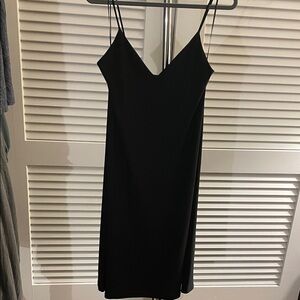 Zara Elegant Black Backless Midi Dress